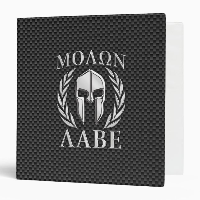 Molon Labe Chrome Style Spartan Armor Carbon Fiber Binder (Front/Inside)
