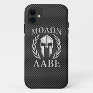 Molon Labe Chrome Style Spartan Armour Carbon iPhone 11 Case