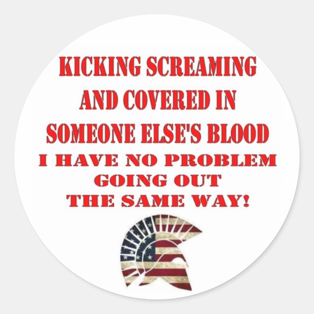 MOLON LABE CLASSIC ROUND STICKER (Front)