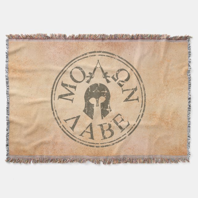 Molon Labe, Come and Take Them Throw Blanket (Front)