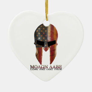 Molon Labe - Come and Take Them USA Spartan Ceramic Ornament