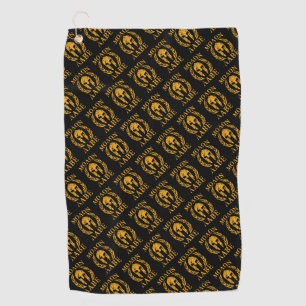 Molon Labe Grunge Gold Spartan Warrior Helmet on a Golf Towel