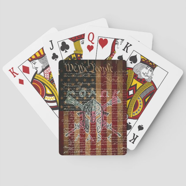 Molon Labe Grunge Playing Cards (Back)