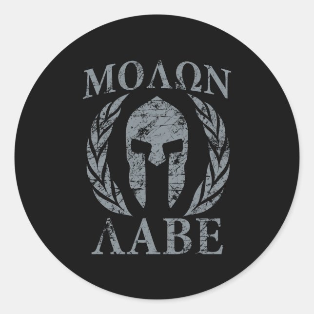 Molon Labe Grunge Spartan Armour Classic Round Sticker (Front)