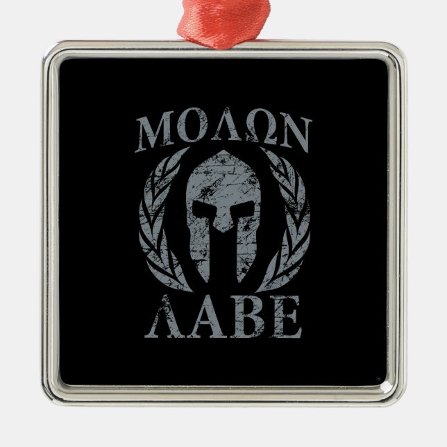 Molon Labe Grunge Spartan Armour Metal Ornament (Front)