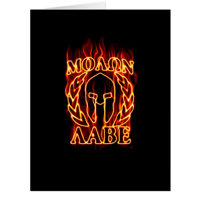 Molon Labe Laurels guerrier spartiate en feu (Devant)