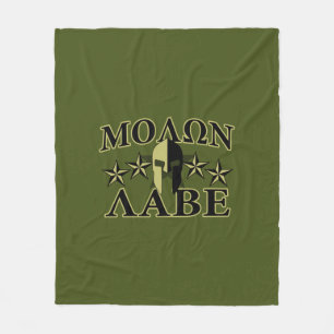 Molon Labe Spartan Helmet 5 stars Fleece Blanket