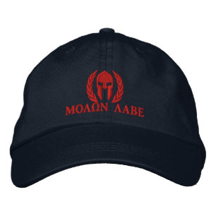 Molon Labe Spartan Helmet Laurels Embroidery Embroidered Hat
