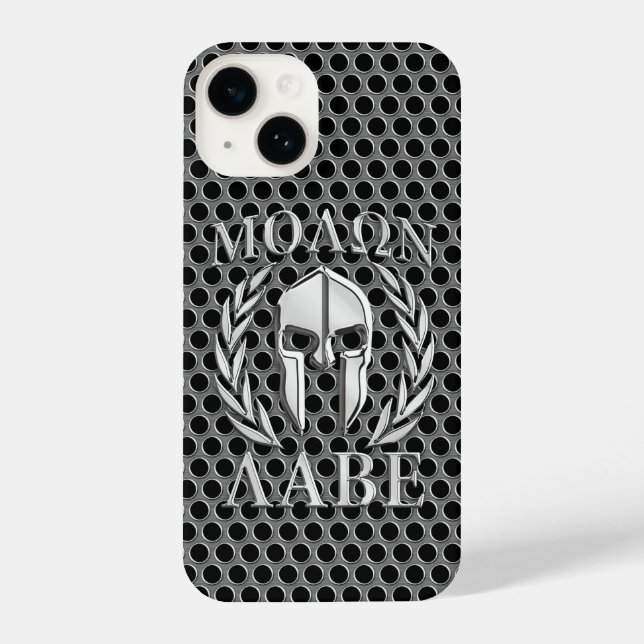 Molon Labe Spartan Helmet Laurels iPhone Case (Back)