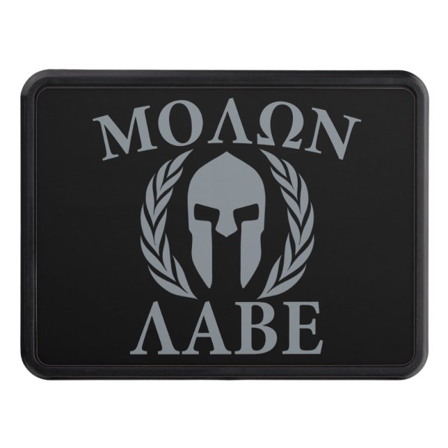 Molon Labe Spartan Helmet on Hitch Trailer Hitch Cover (Front)