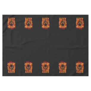 Molon Labe Spartan Hot Warrior on Fire on Black Tablecloth