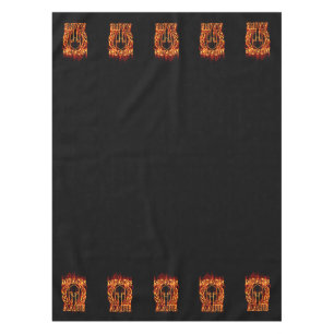 Molon Labe Spartan Hot Warrior on Fire on Black Tablecloth