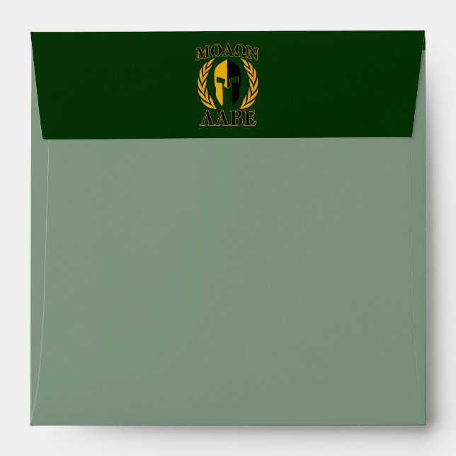 Molon Labe Spartan Laurels Forest Green Decor Envelopes (Back (Top Flap))