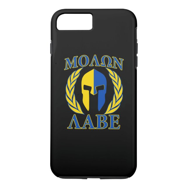 Molon Labe Spartan Laurels Yellow Blue Accents Case-Mate iPhone Case (Back)