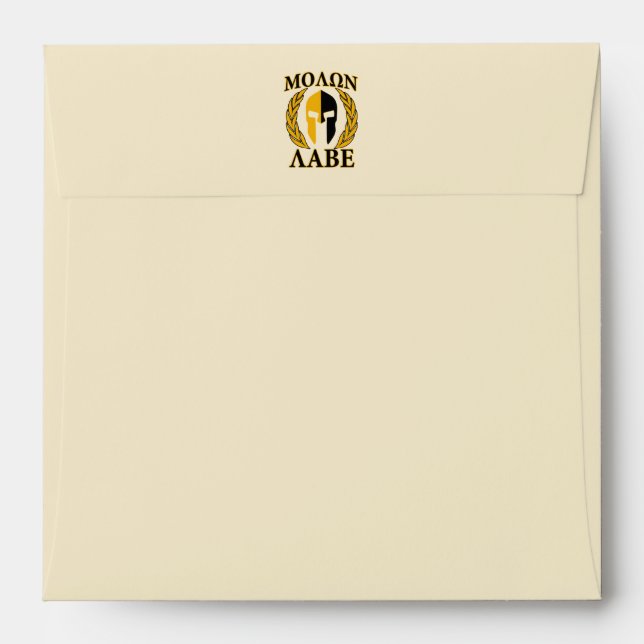 Molon Labe Spartan Mask Laurels Beige Accent Envelopes (Back (Top Flap))