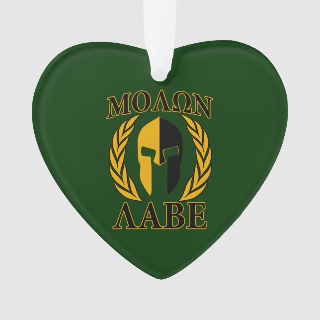 Molon Labe Spartan Mask Laurels sur Green (devant)