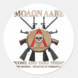 Molon Labe - Spartan Shield Classic Round Sticker