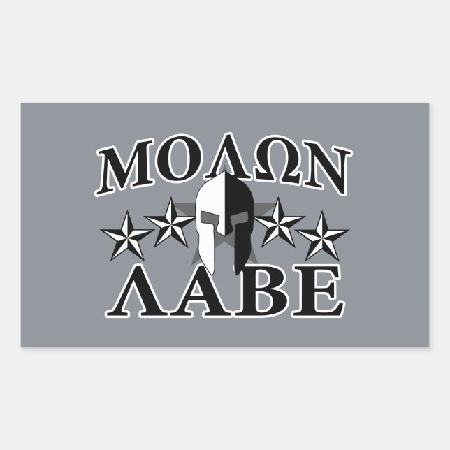 Molon Labe Spartan Warrior 5 stars Black White Sticker (Front)