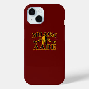 Molon Labe Spartan Warrior 5 stars Burgundy iPhone 15 Case