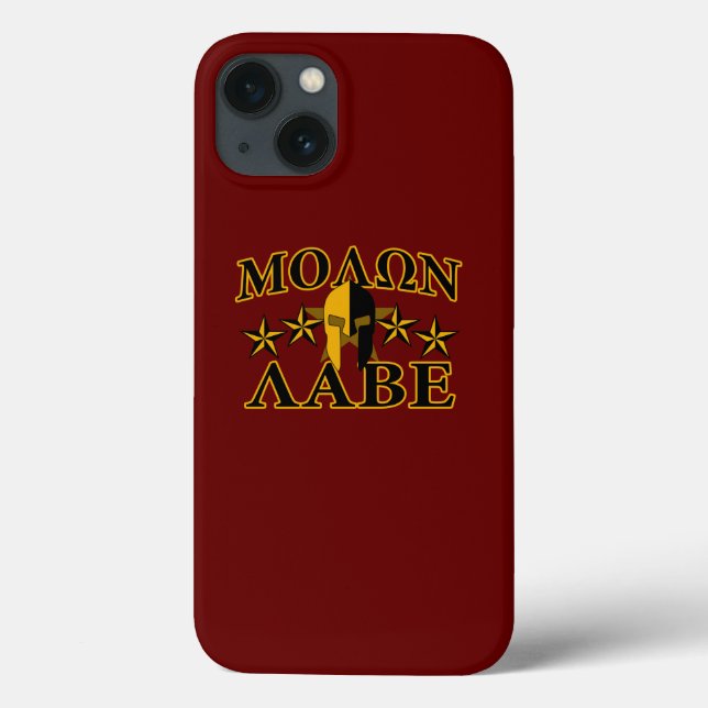 Molon Labe Spartan Warrior 5 stars Burgundy Case-Mate iPhone Case (Back)