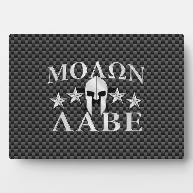Molon Labe Spartan Warrior 5 stars Carbon Plaque (Front)