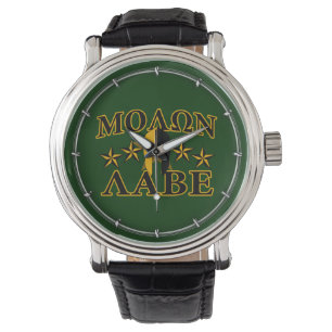 Molon Labe Spartan Warrior 5 stars green Watch