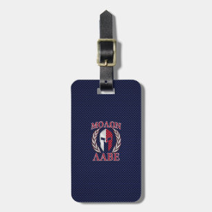 Molon Labe Spartan Warrior Carbon Fibre Chrome Luggage Tag