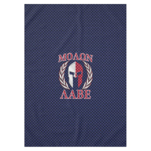 Molon Labe Spartan Warrior Carbon Fibre Chrome Tablecloth
