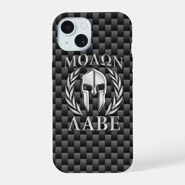 Molon Labe Spartan Warrior Fibre de carbone Imprim (Verso)