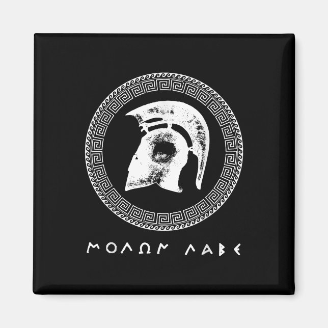 Molon Labe Spartan Warrior Helmet Ancient Greek Wa Magnet (Front)