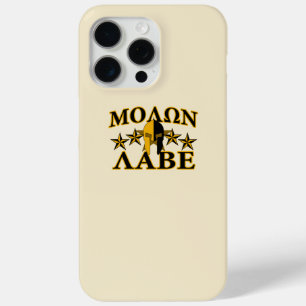 Molon Labe Spartan Warrior Helmet Golden Decor iPhone 15 Pro Max Case