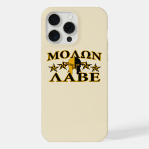 Molon Labe Spartan Warrior Helmet Golden Decor iPhone 15 Pro Max Case