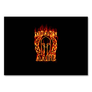 Molon Labe Spartan Warrior in Flames Table Number