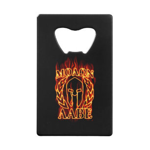 Molon Labe Spartan Warrior in Flames Wallet Bottle Opener