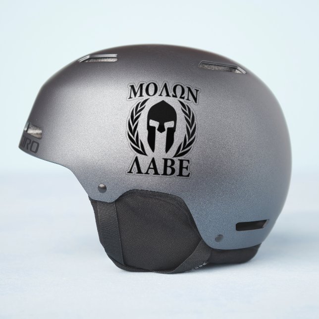Molon Labe Spartan Warrior Laurels Carbon Style (Helmet Side)