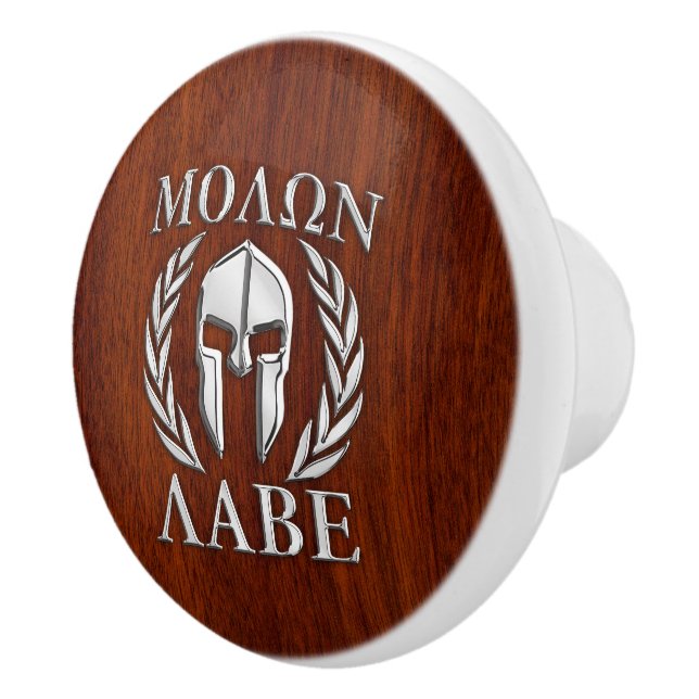 Molon Labe Spartan Warrior Laurels Ceramic Knob (Right)