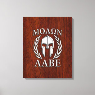 Molon Labe Spartan Warrior Laurels Chro Wood Print