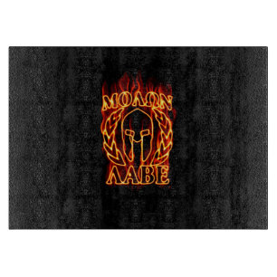 Molon Labe Spartan Warrior Laurels on Fire Cutting Board