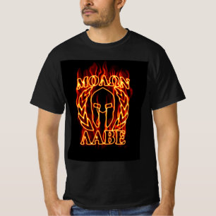 Molon Labe Spartan Warrior Laurels on Fire T-Shirt
