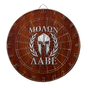 Molon Labe Spartan Warrior Laurels Wood Decor Dartboard