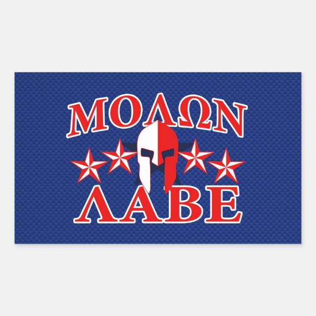 Molon Labe Spartan Warrior Mask 5 stars Patriot Sticker (Front)