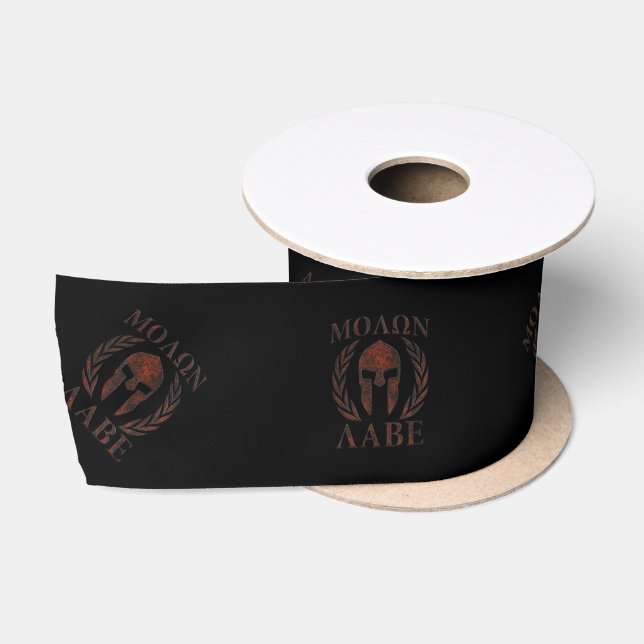 Molon Labe Spartan Warrior Mask Laurels Cast Satin Ribbon (Spool)