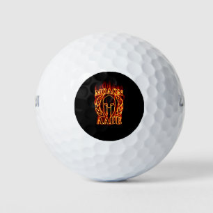Molon Labe Spartan Warrior on Fire Golf Balls