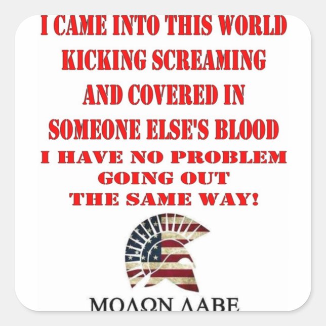 MOLON LABE SQUARE STICKER (Front)