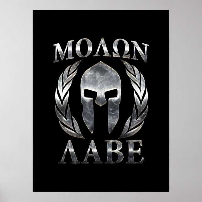 Molon Labe Steel Spartan Helmet Poster (Front)