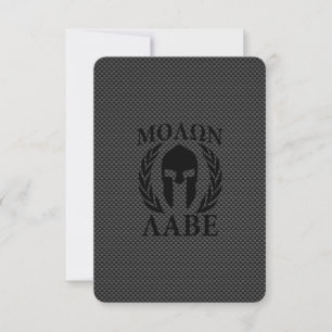 Molon Labe Warrior Laurels on Black Carbon