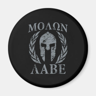 Molon Labe Warrior Mask Laurels on Black Magnet