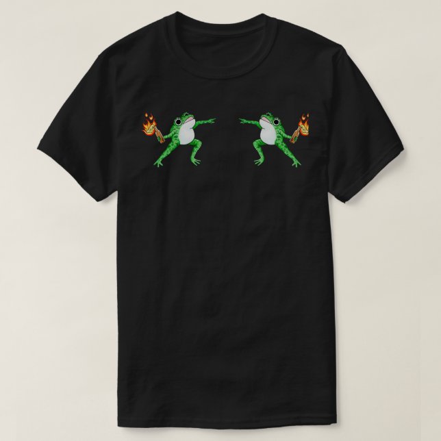 Molotov Cocktail Frog T-Shirt (Design Front)