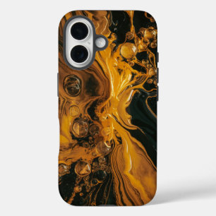 Molten Gold Abstract iPhone 16 Case