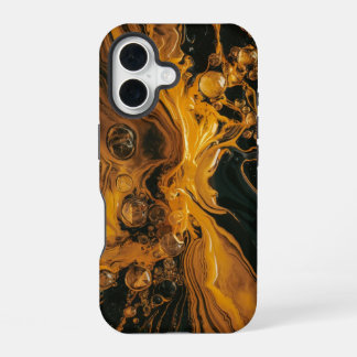 Molten Gold Abstract iPhone 16 Case